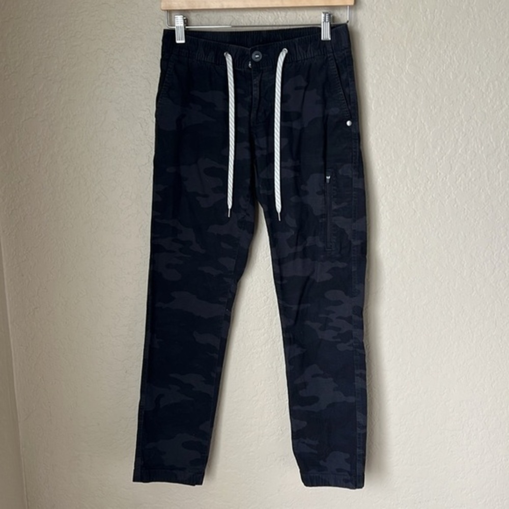 Vuori black and grey camo ripstop pants